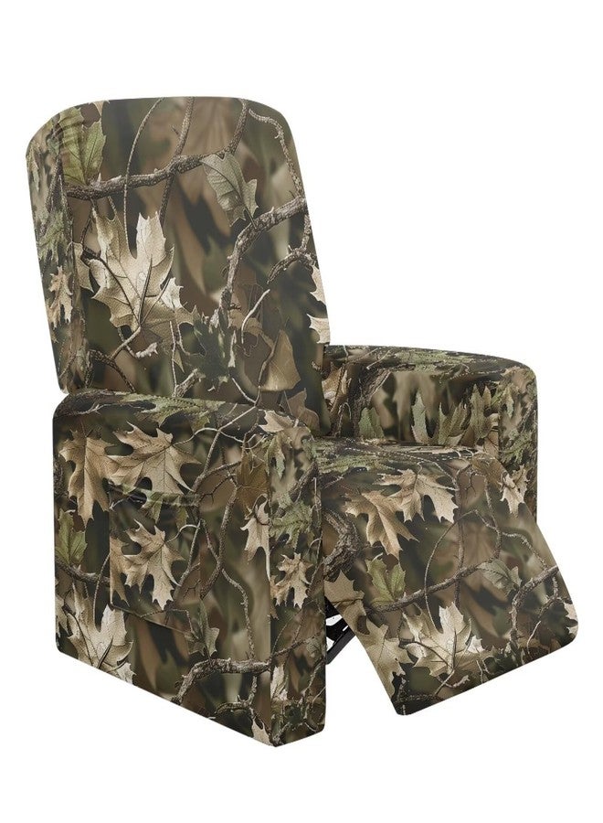 Talayituse Hunting Camo Print Recliner Chair Covers, Stretch Recliner Cover with Elastic Bottom, Soft Lazy Boy Reclining Rocker Slipcover for Living Room - Image 1